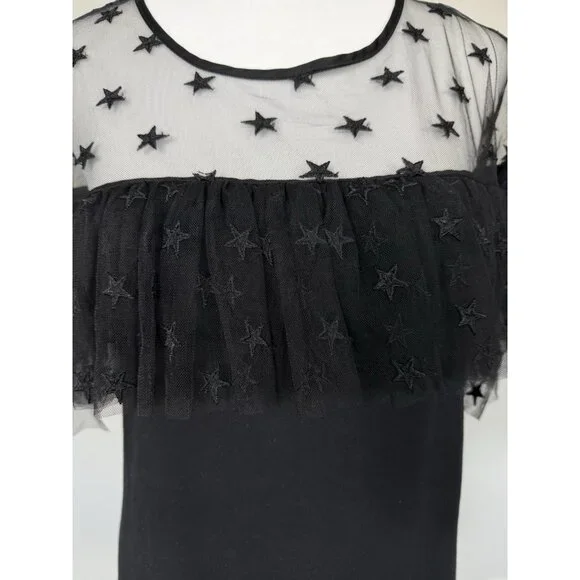 J Crew Womens Sheer Embroidered Whimsigoth Top Medium Victorian Dark Romantic - Picture 5 of 10